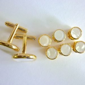 Cufflinks & stud set - "Mother of Pearl" look